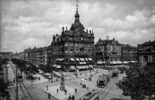 Dresden-Altstadt. Pirnaischer Platz mit Kaiserpalast (1895-1897; R. Schilling, J. Gräbner) von Südwesten
