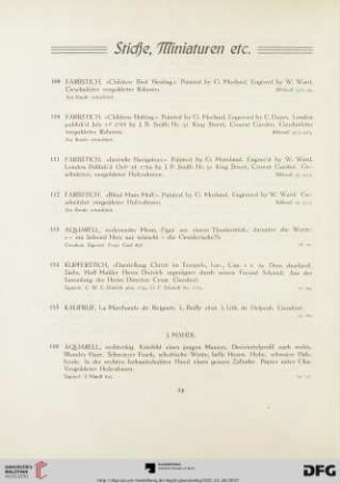 Stiche, Miniaturen etc. (Nr. 109-167)
