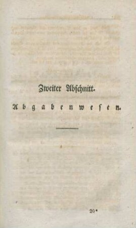 Zweiter Abschnitt. Abgabenwesen.
