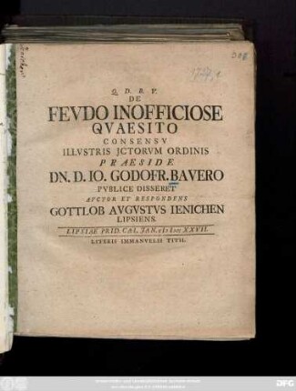 De Fevdo Inofficiose Qvaesito
