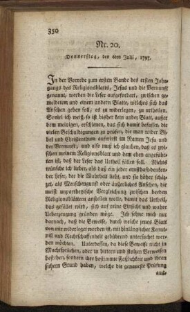 Nr. 20. Donnerstag, den 6ten Julii, 1797.