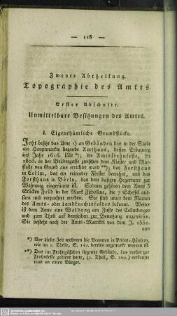 Zweyte Abtheilung. Topographie des Amtes
