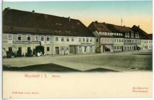 Neustadt in Sachsen. Markt mit Hotel zur Tanne : Neustadt in Sachsen. Markt mit Hotel zur Tanne