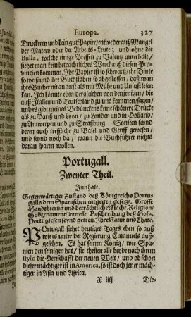 Portugall. Zweyter Theil.
