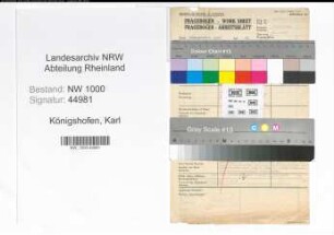 Entnazifizierung Karl Koenigshofen, geb. 22.12.1906 (Angestellter)