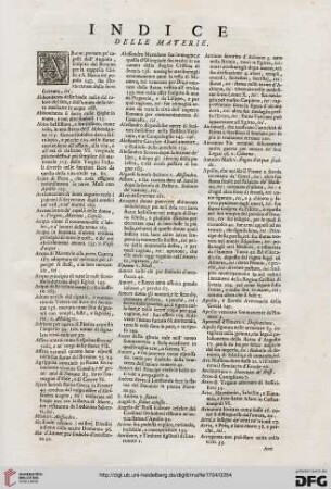 Indice delle materie