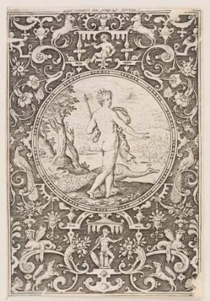 Medaillon Juno mit Pfau