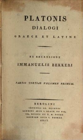 Platonis Dialogi Graece et Latine, 3,1