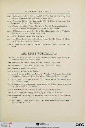 Anderes Porzellan (Nr. 1060-1077)
