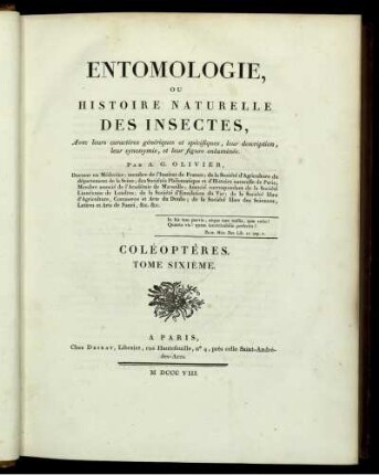 T. 6,Text: Coléoptères
