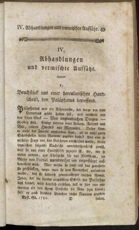 IV. Abhandlungen und vermischte Aufsätze.