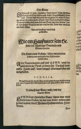 "Wie ein Hausvater sein gesinde soll lehren das Benedicite und Gratias sprechen"