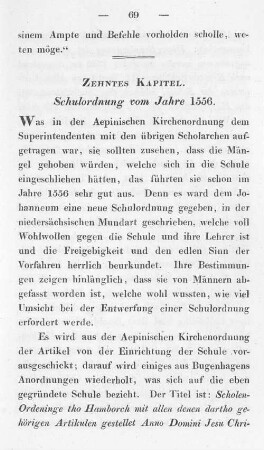 Zehntes Kapitel. Schulordnung vom Jahre 1556.