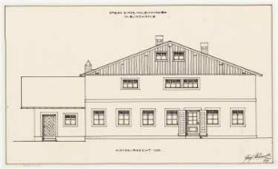 Gutshof Nickelgut, Blindham Umbau des Wohnhauses: Aufriss Rückansicht 1:50