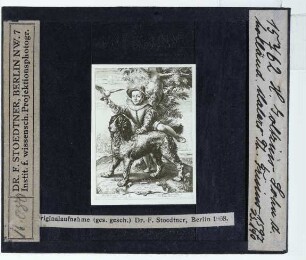 Goltzius, Der Sohn des Malers Frisius mit dem großen Hund