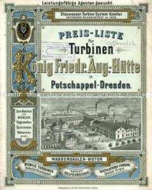Preisliste für Turbinen
