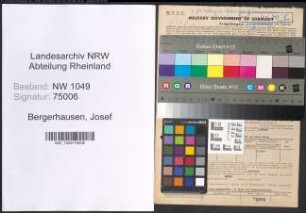 Entnazifizierung Josef Bergerhausen , geb. 06.04.1899 (Gastwirt)