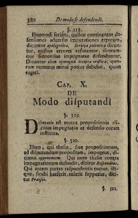 Cap. X. De Modo disputandi