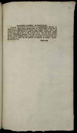Verordnung, betreffend, die Sechstelstücker : Zweybr. den 8ten Dec. 1763.