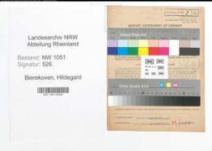 Entnazifizierung Hildegard Bierekoven , geb. 15.02.1915 ()