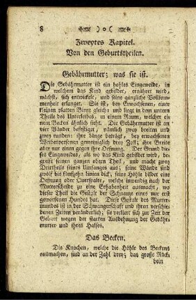 Zweytes Kapitel. Von den Geburtstheilen.