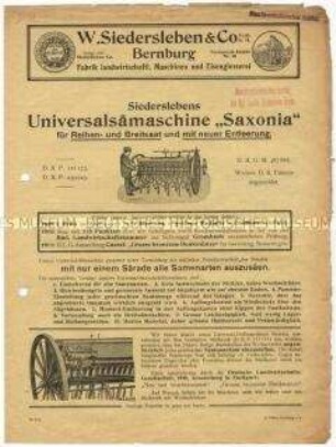 Universal-Sämaschine "Saxonia"