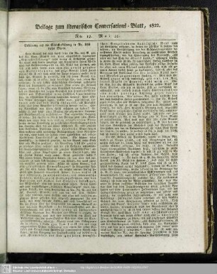 Beilage zum literarischen Conversations-Blatt, 1822. No. 12. Mai 31.