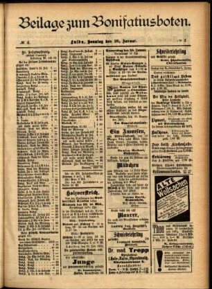Zweite Ausgabe vom Sonntag, den 26. Januar 1902.
