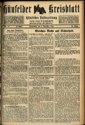 Zweite Ausgabe vom Donnerstag, den 06. November 1930.