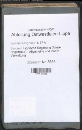 Wege-(Chaussee-)gelderhebung zu Bremke sp. zu Nahlhof, Bd. 1