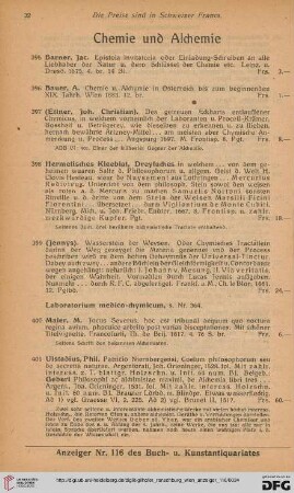 Chemie und Alchemie (Nr. 395 - 401)