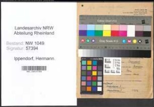 Entnazifizierung Hermann Ippendorf , geb. 20.10.1913 (Strassenbahnschaffner)