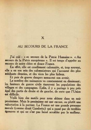 X Au secours de la France