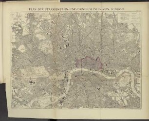 Tafel 3. Plan Der Strassenbahn- Und Omnibuslinien Von London