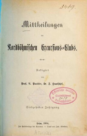 Mitteilungen des Nordböhmischen Excursions-Klubs. 17. 1894