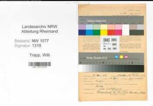 Entnazifizierung Willi Trapp , geb. 29.05.1898 (Polizist)
