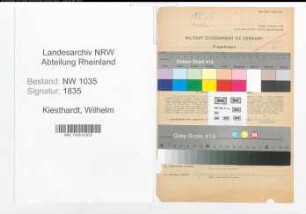 Entnazifizierung Wilhelm Kiesthardt , geb. 16.06.1915 (Steiger)