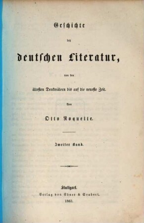 Geschichte der deutschen Literatur, von den ältesten Denkmälern bis auf die neueste Zeit. 2