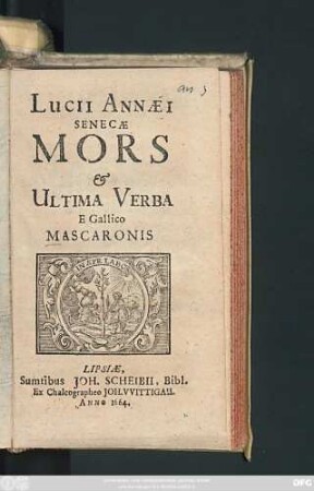 Lucii Annaei Senecae Mors & Ultima Verba