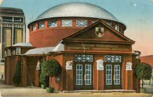Karikaturen-Ausstellung des Vereins Leipziger Künstler [Intern. Baufachausstellung mit Sonderausstellungen Leipzig 1913 : Offizielle Postkarte]