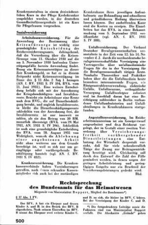 Rechtsprechung des Bundesamts für das Heimatwesen