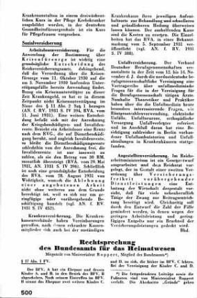 Rechtsprechung des Bundesamts für das Heimatwesen