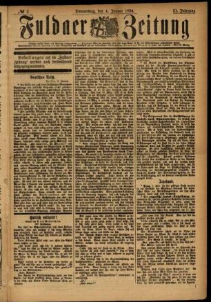 Ausgabe vom Donnerstag, den 04. Januar 1894.