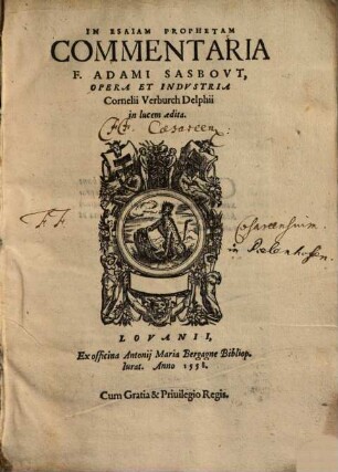 In Esaiam Prophetam Commentaria F. Adami Sasbovt