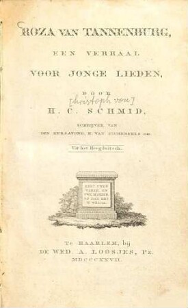 Roza van Tannenburg : een verhaal voor jonge lieden