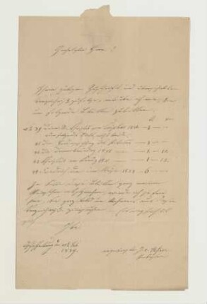 Brief von Joseph von Hefner an Joseph Heller