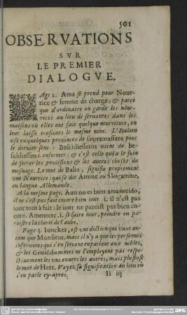 Obeservations Sur Le Premier Dialogue