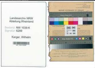 Entnazifizierung Wilhelm Karger , geb. 02.01.1894 (Lehrer)