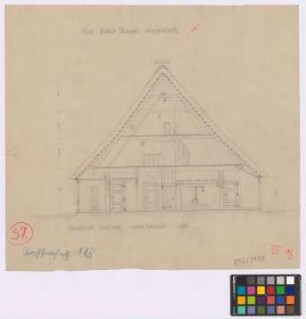 Bassenfleth (Landkreis Stade): Hof Jakob Nagel. Wohnteil (Querschnitt alter Zustand)
