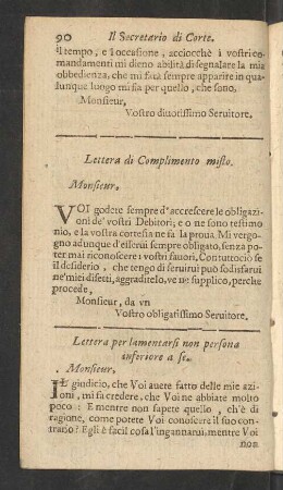 Lettera di Compliemento misto.